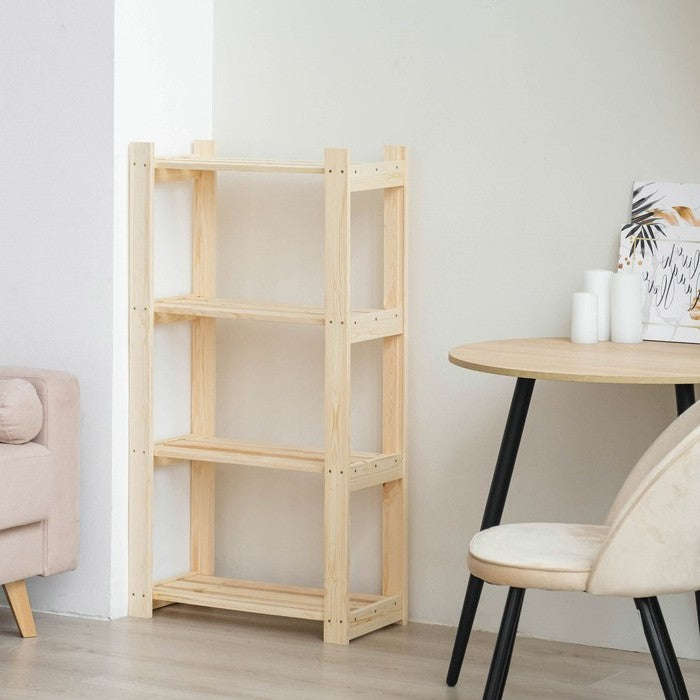 4 shelf Wooden Bookshelf: Versatile LOFT Design for Home & Office