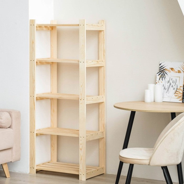 5 shelf Wooden Bookshelf: Versatile LOFT Design for Home & Office