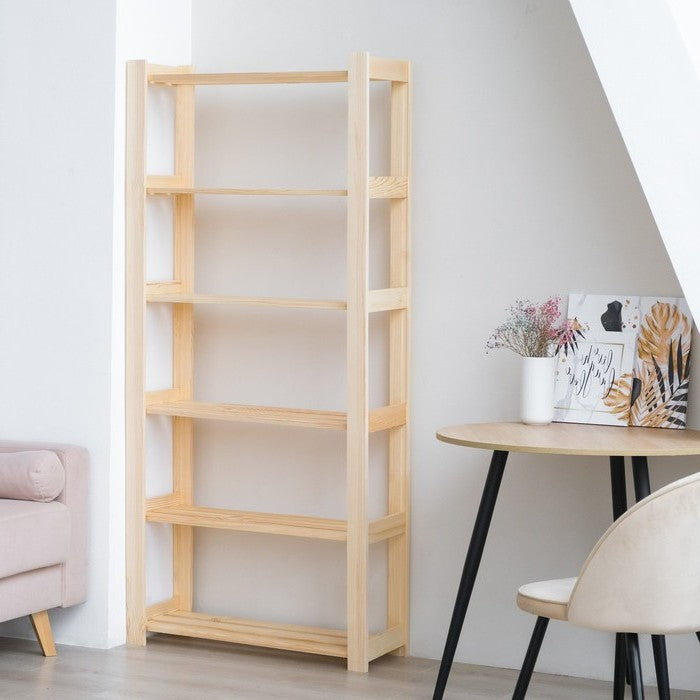 6 shelf Wooden Bookshelf: Versatile LOFT Design for Home & Office